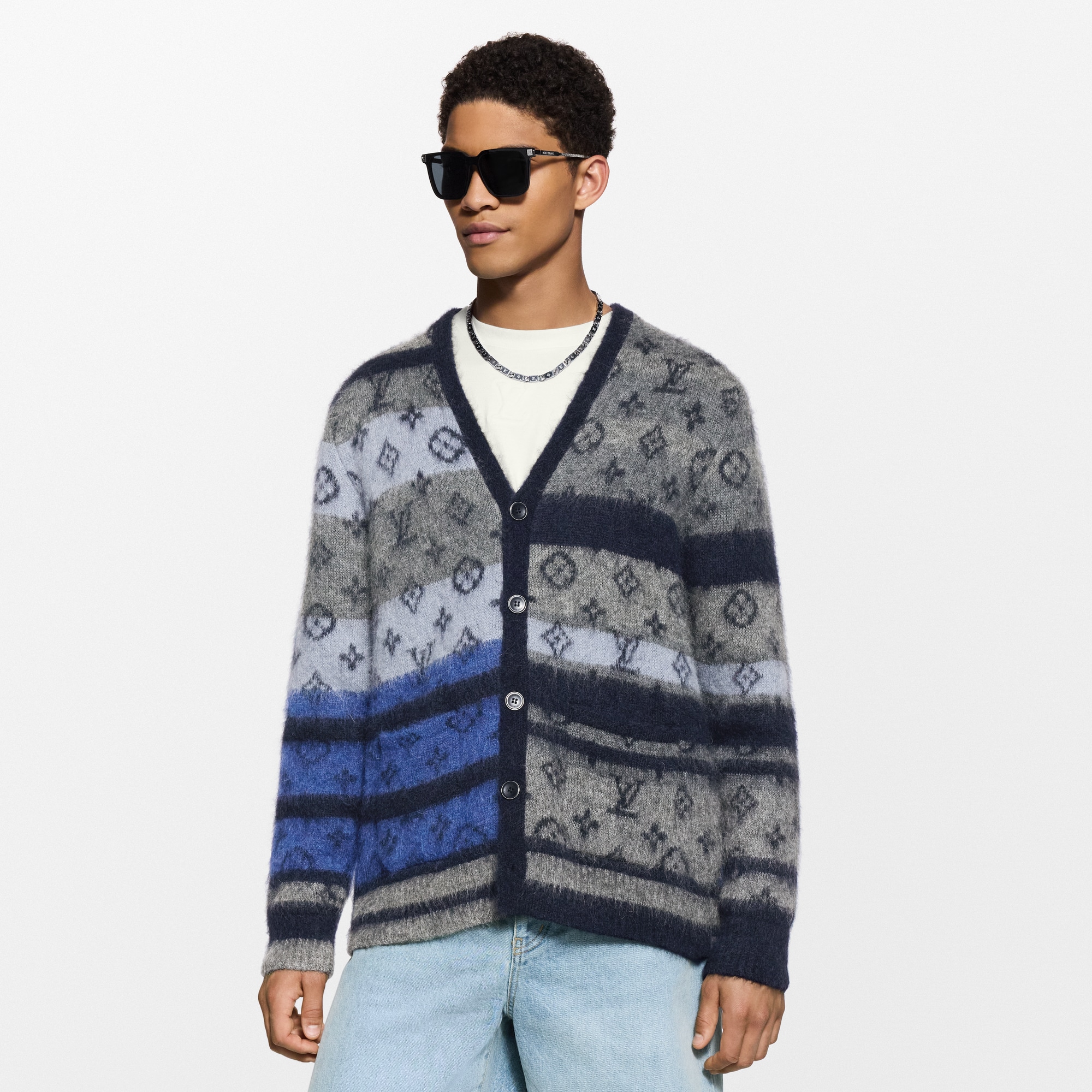 Monogram Mohair Cardigan - Luxury Blue | LOUIS VUITTON